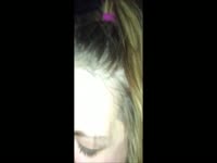 Blonde sister is good at giving blowjob